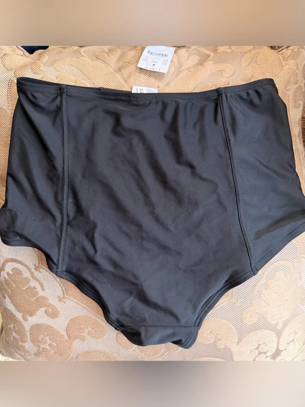J crew black high waist bikini bottom full coverage NWT